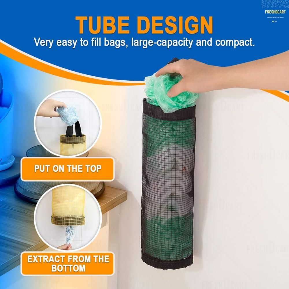 Plastic Bag Holder Foldable Breathable Hanging Trash Bags