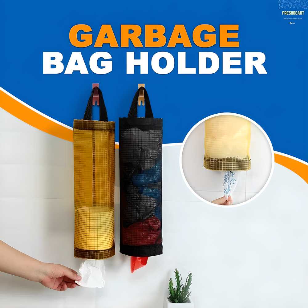 Plastic Bag Holder Foldable Breathable Hanging Trash Bags