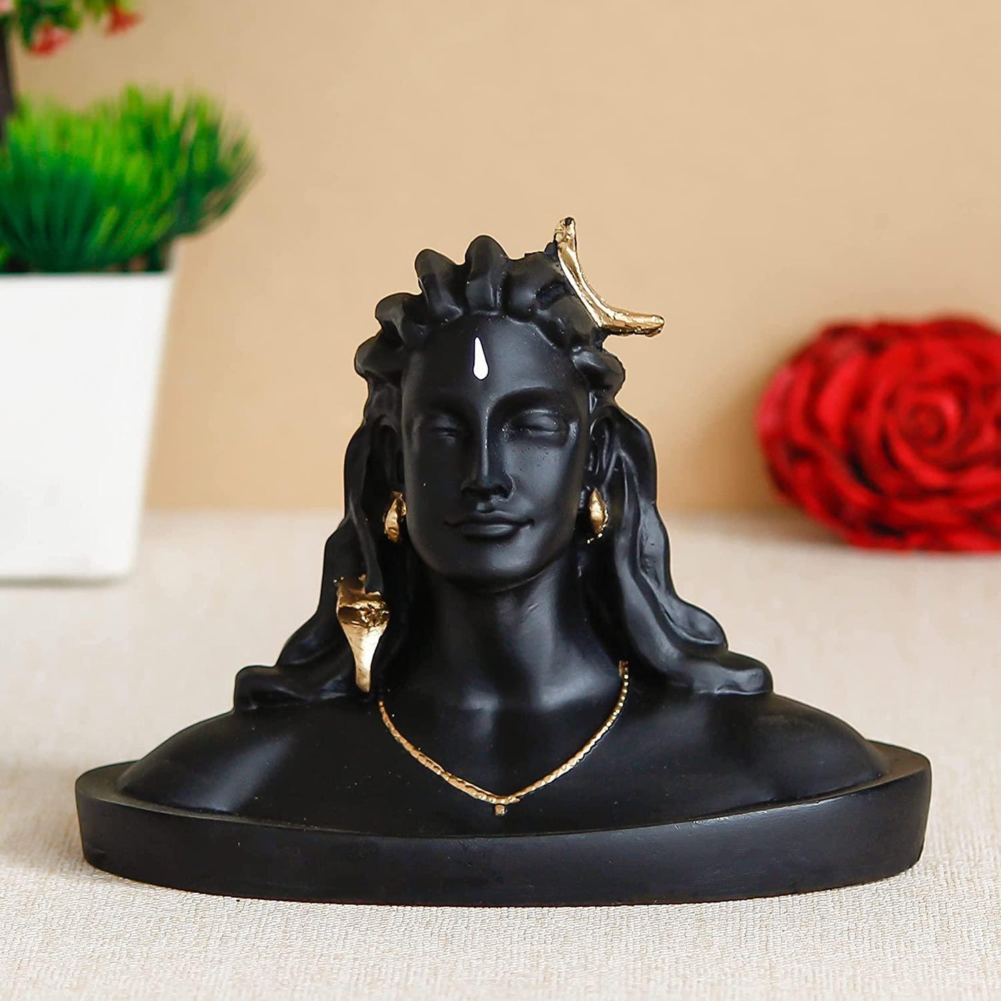 Black Adiyogi Lord Shiva Handcrafted Polyresin Figurine