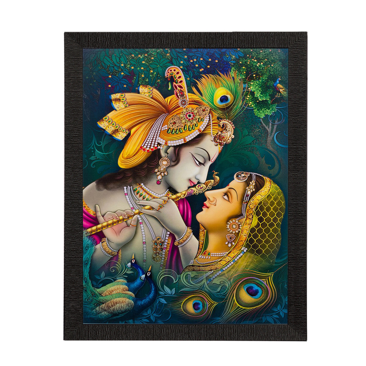 Radha Krishna Matt Textured UV Painting Art