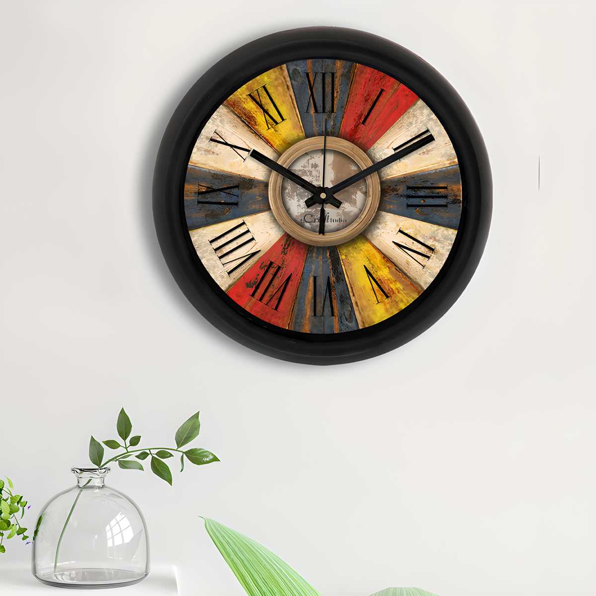 Multicolor Designer Round Analog Wall Clock